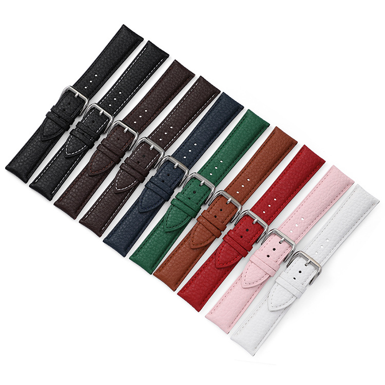 Wholesale Litchi Texture Crazy Horse Genuine Leather Watch Strap Soft Waterproof Cowhide 18mm 20mm 22mm 24mm Watch Band (ZPB-586)