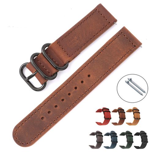 18mm 20mm 22mm Vintage Crazy Horse Genuine Leather Quick-Release Watch Band Strap (ZPB-593)