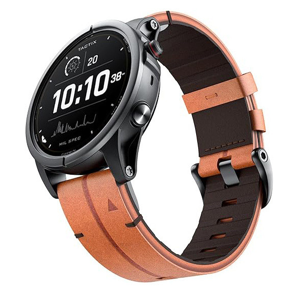 Stitched Quick-Release Leather Watch Band For Garmin Fenix 8/7/6/5 Fenix 7X/6X Epix Pro （ZPB-647）