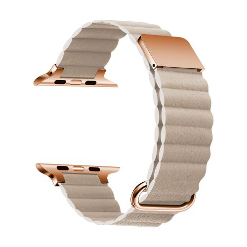 Litchi Pattern Leather Magnetic Watch Strap For Apple Watch Ultra 2 Band 49mm For Iwatch Series 10 9 8 7 41 42 44 45 46 mm （ZPB-657）