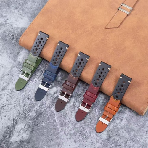20mm Oil-Waxed Perforated Leather Strap （ZPB-776）
