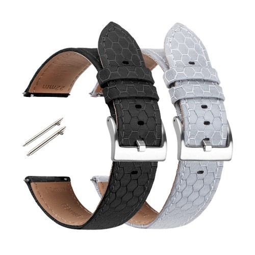 Hexagon Nylon Canvas Leather Band 20mm/22mm（ZPB-784）